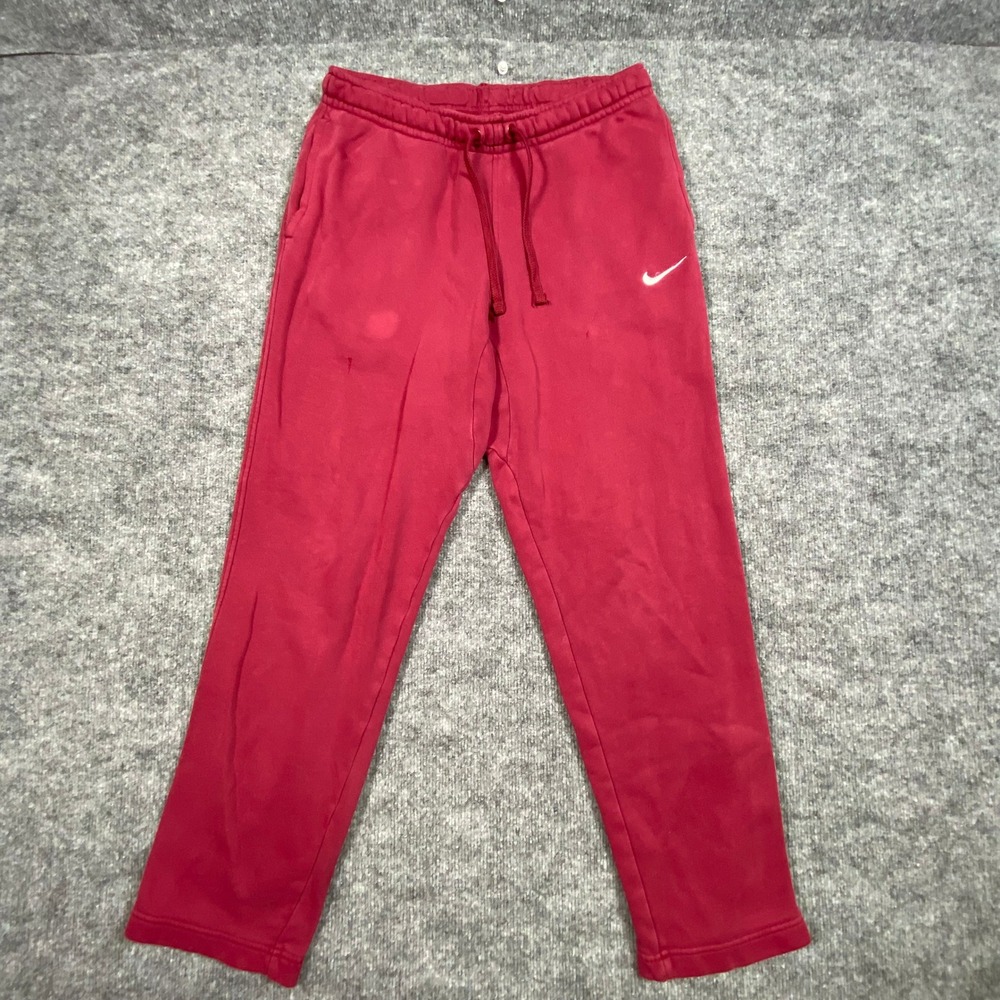 Nike Mens Fleece Open Hem Sweatpants Burgundy Red 835590-610 Size M